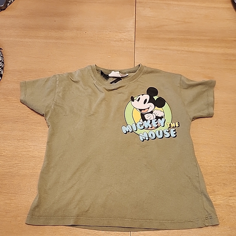 Zara Olive Mickey Mouse Kids Tee